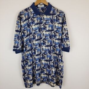 Descente Golf Collection Snowy Mountain Print Short Sleeve Polo Shirt